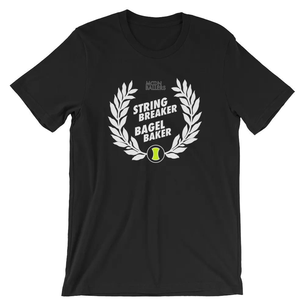 String Breaker Bagel Baker - Short-Sleeve Unisex Tennis T-Shirt