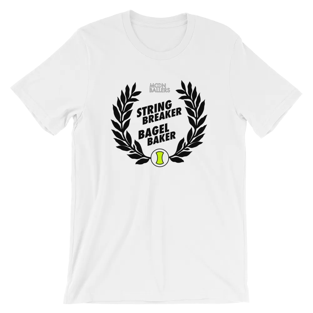 String Breaker Bagel Baker - Short-Sleeve Unisex Tennis T-Shirt