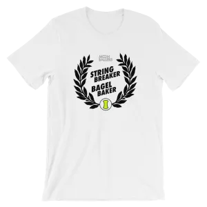 String Breaker Bagel Baker - Short-Sleeve Unisex Tennis T-Shirt
