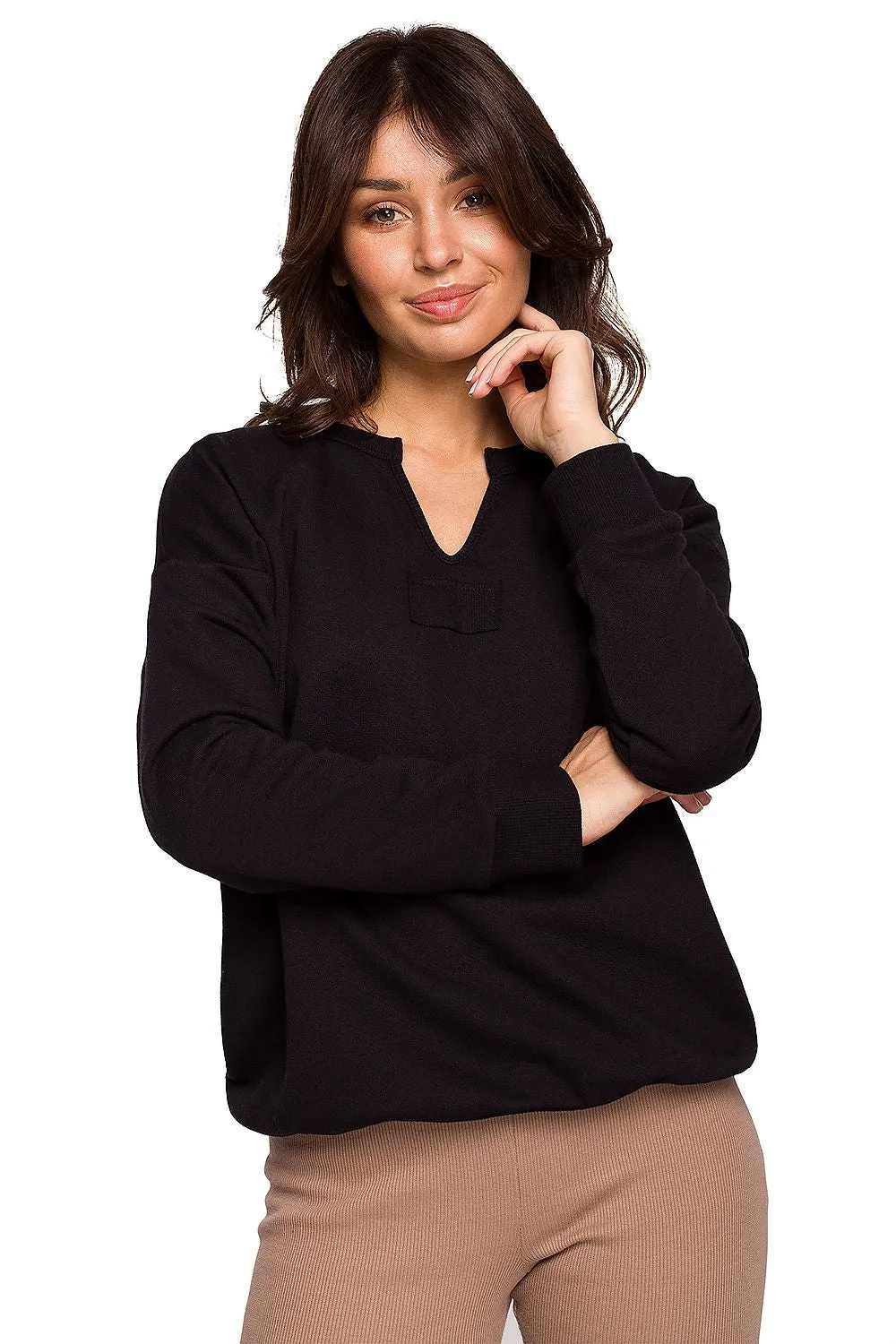 Textured Lightweight Relaxed Sweatshirt