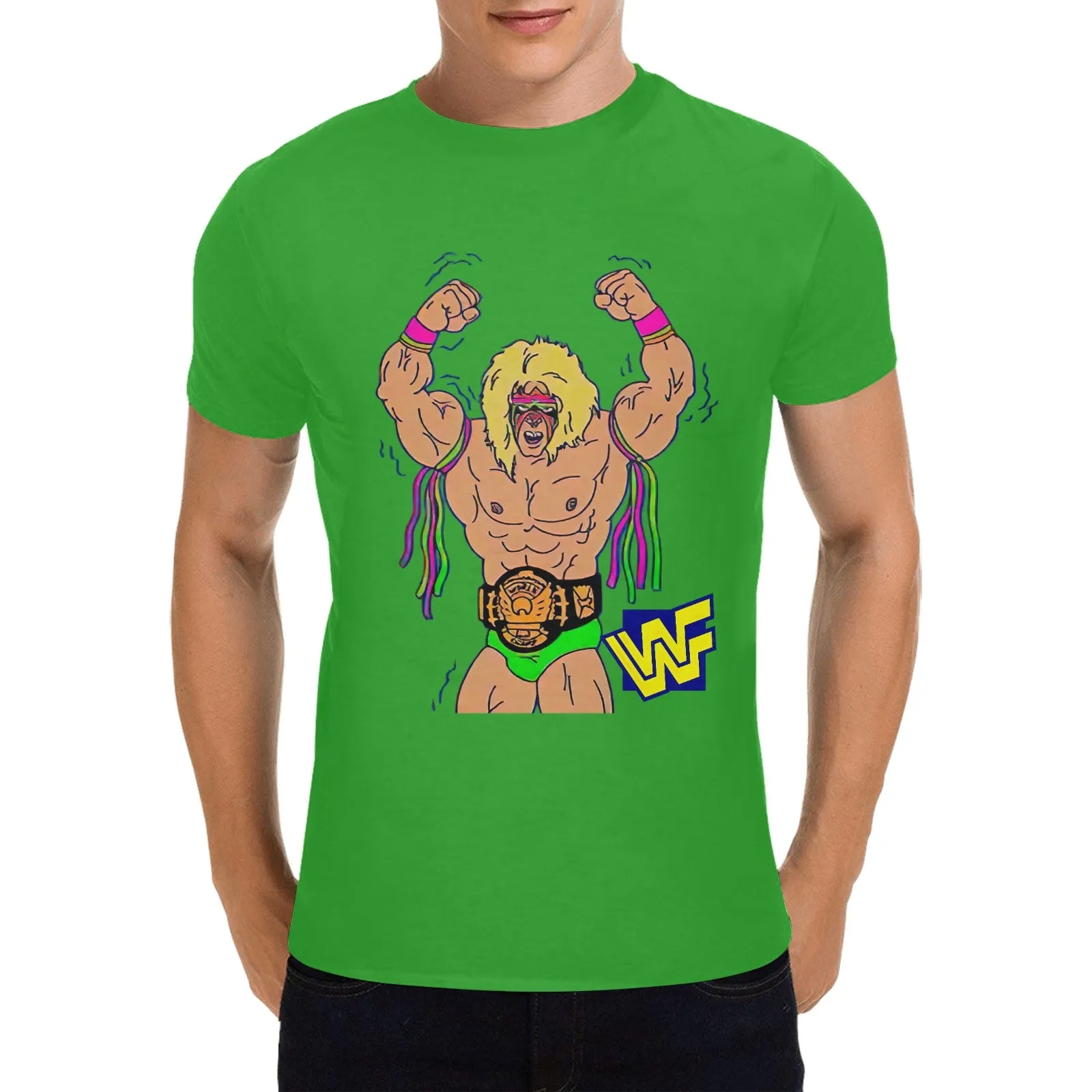 The Ultimate Warrior WWF Men's T-shirt 100% Cotton