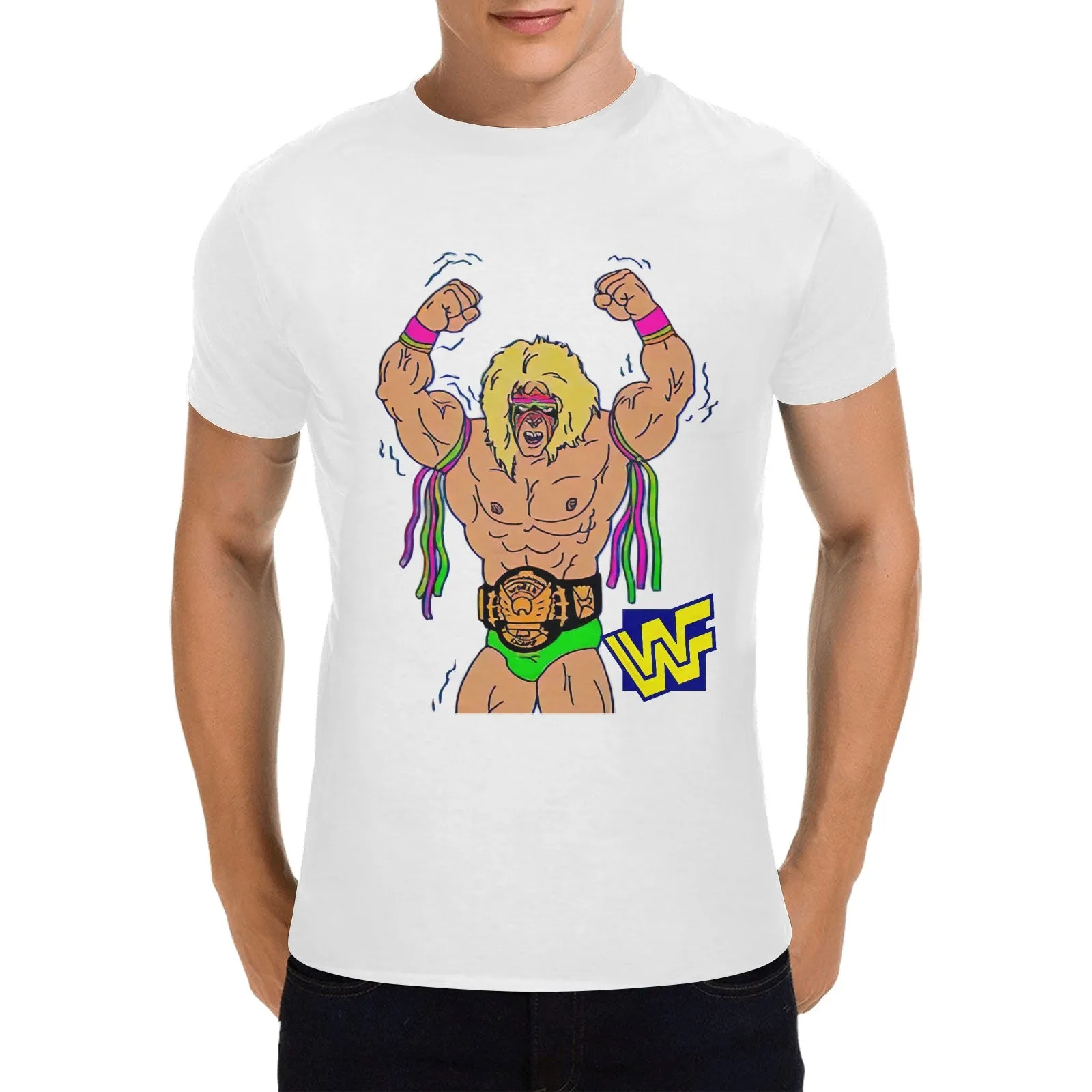 The Ultimate Warrior WWF Men's T-shirt 100% Cotton