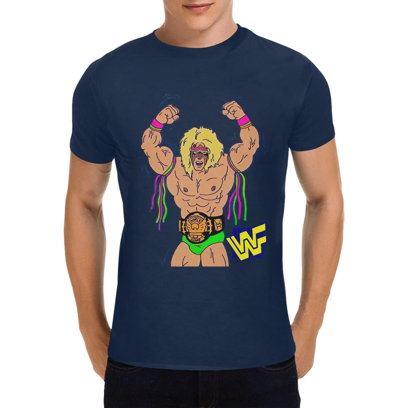 The Ultimate Warrior WWF Men's T-shirt 100% Cotton