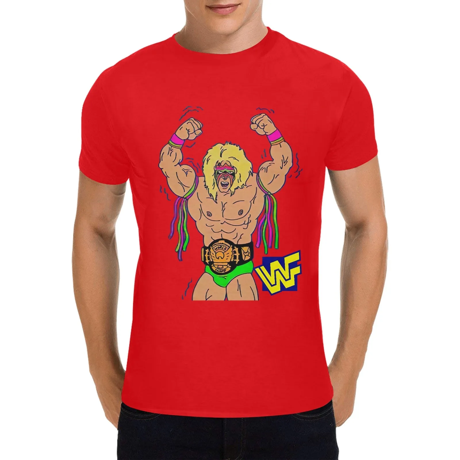 The Ultimate Warrior WWF Men's T-shirt 100% Cotton