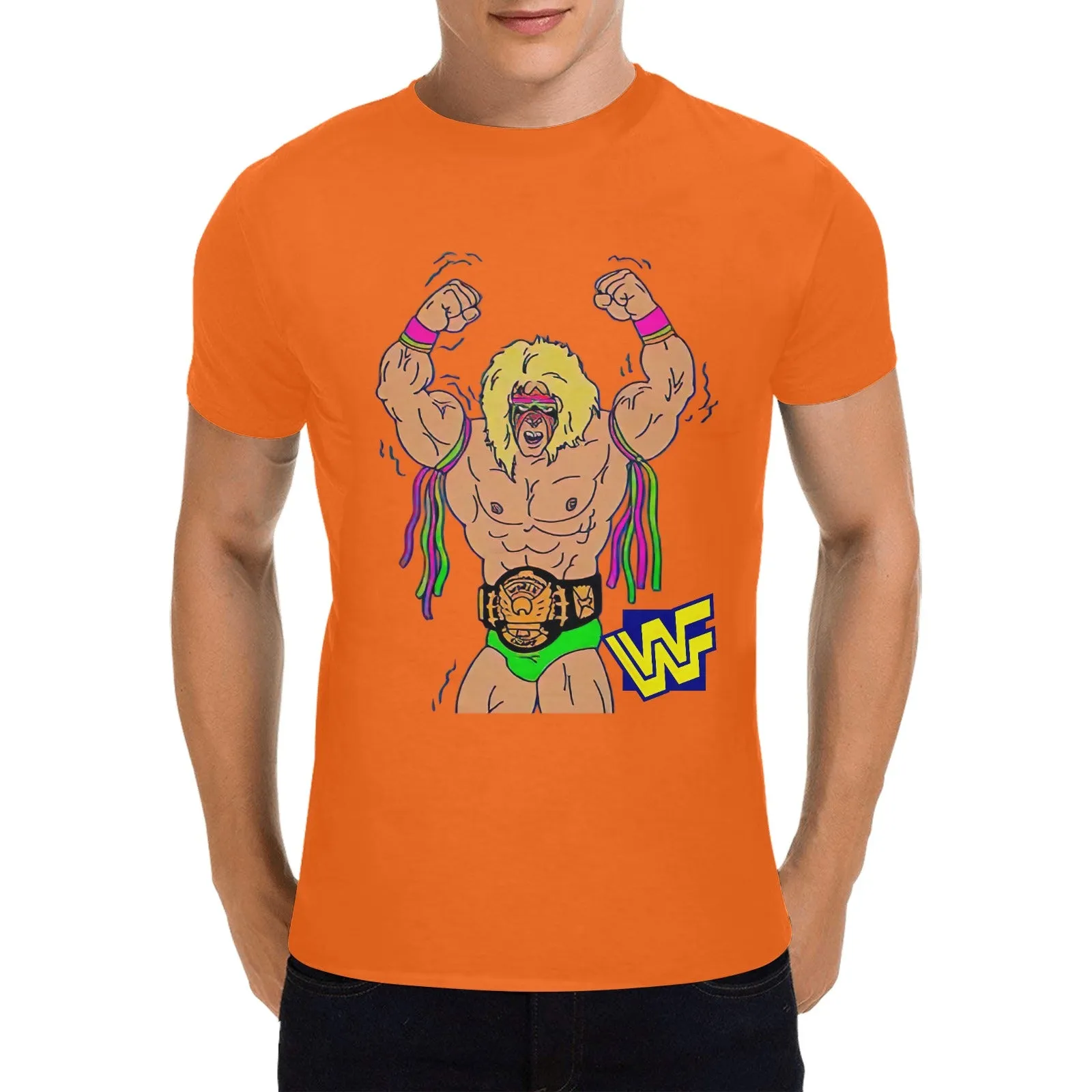 The Ultimate Warrior WWF Men's T-shirt 100% Cotton