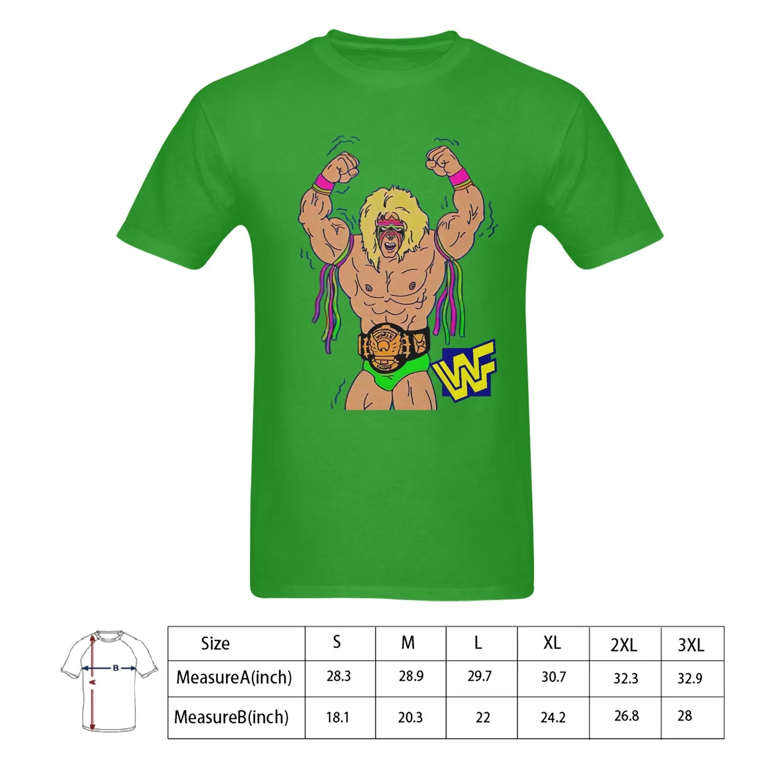 The Ultimate Warrior WWF Men's T-shirt 100% Cotton