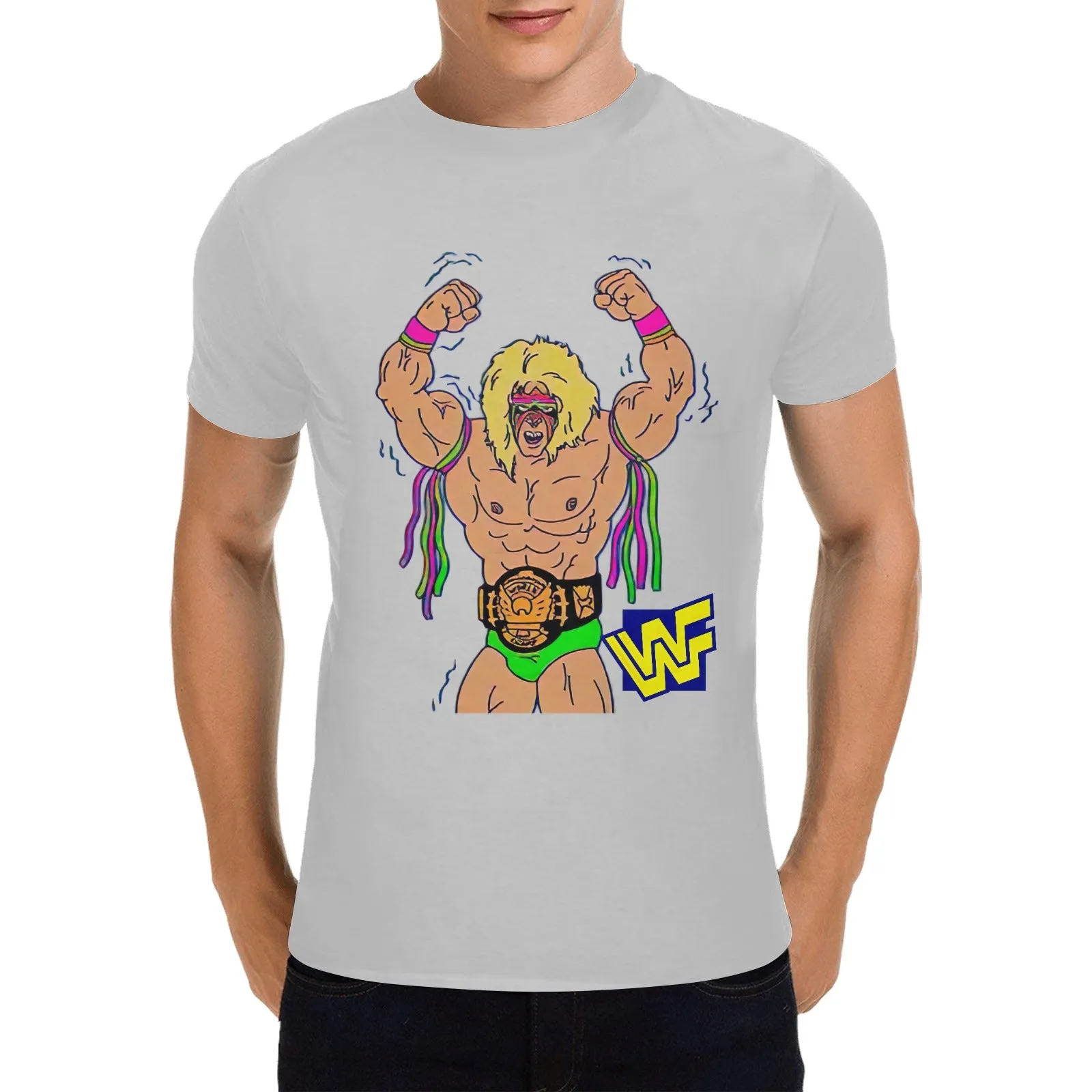 The Ultimate Warrior WWF Men's T-shirt 100% Cotton