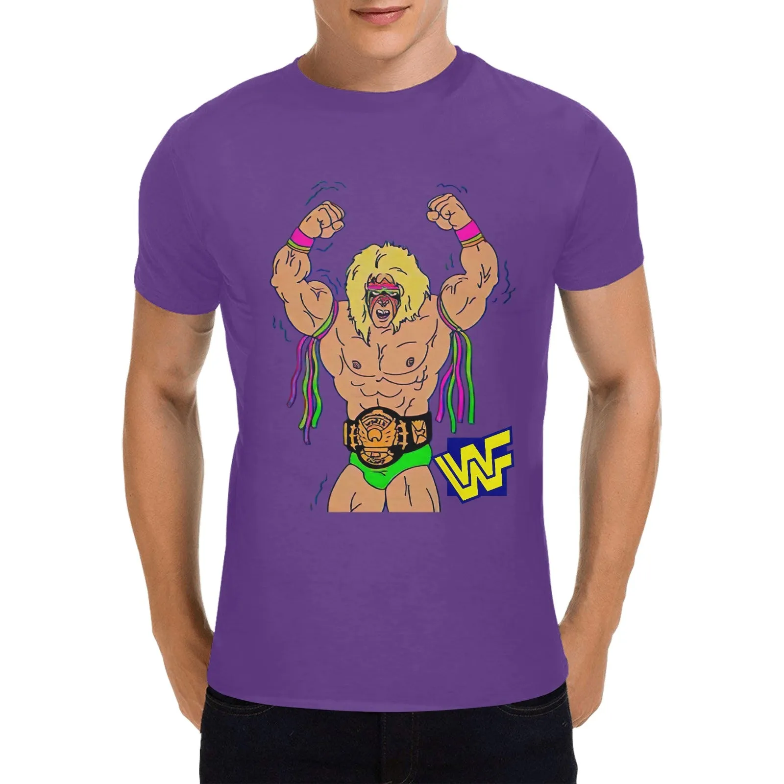 The Ultimate Warrior WWF Men's T-shirt 100% Cotton