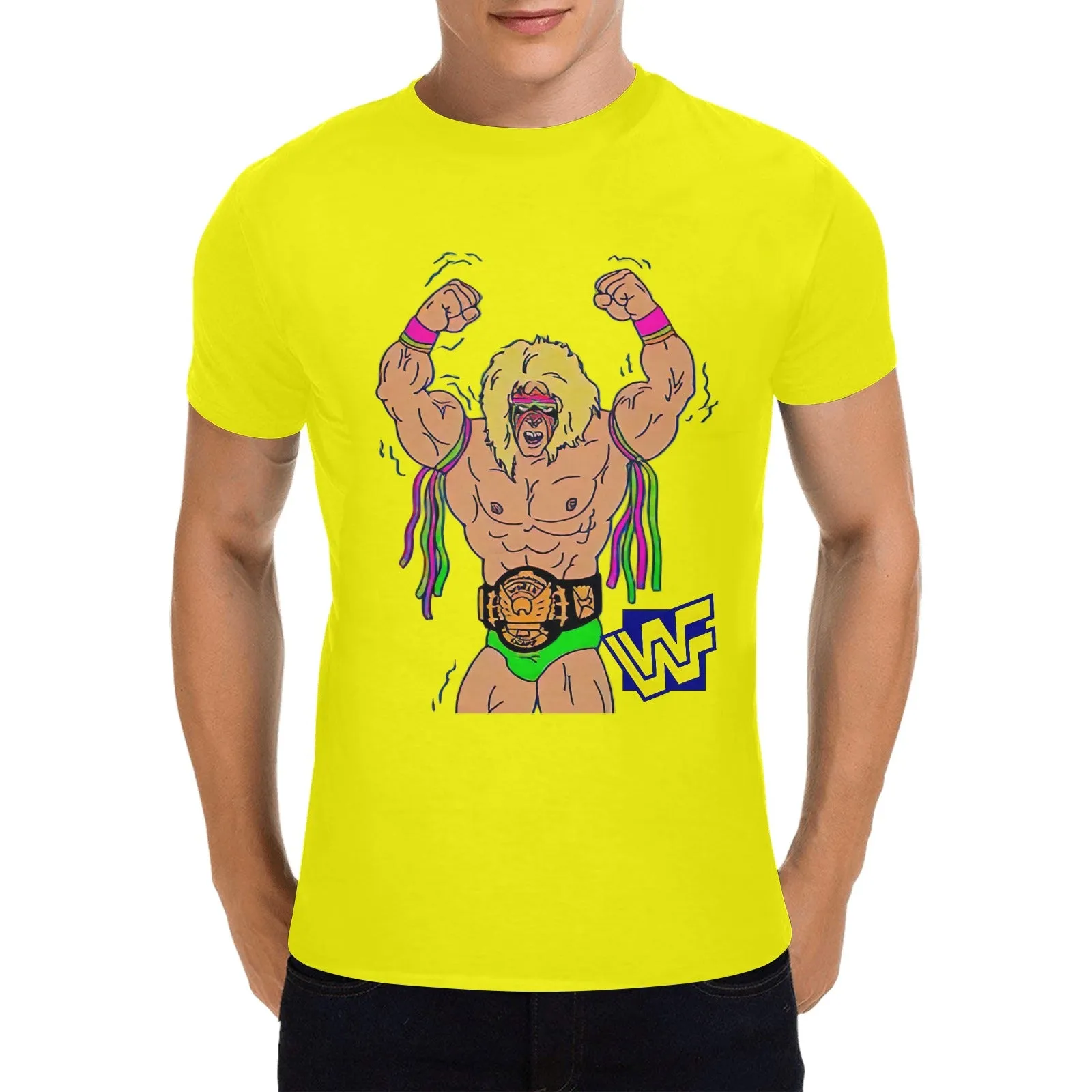 The Ultimate Warrior WWF Men's T-shirt 100% Cotton