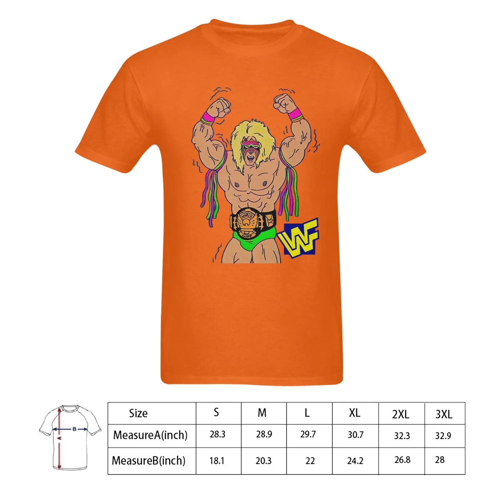 The Ultimate Warrior WWF Men's T-shirt 100% Cotton
