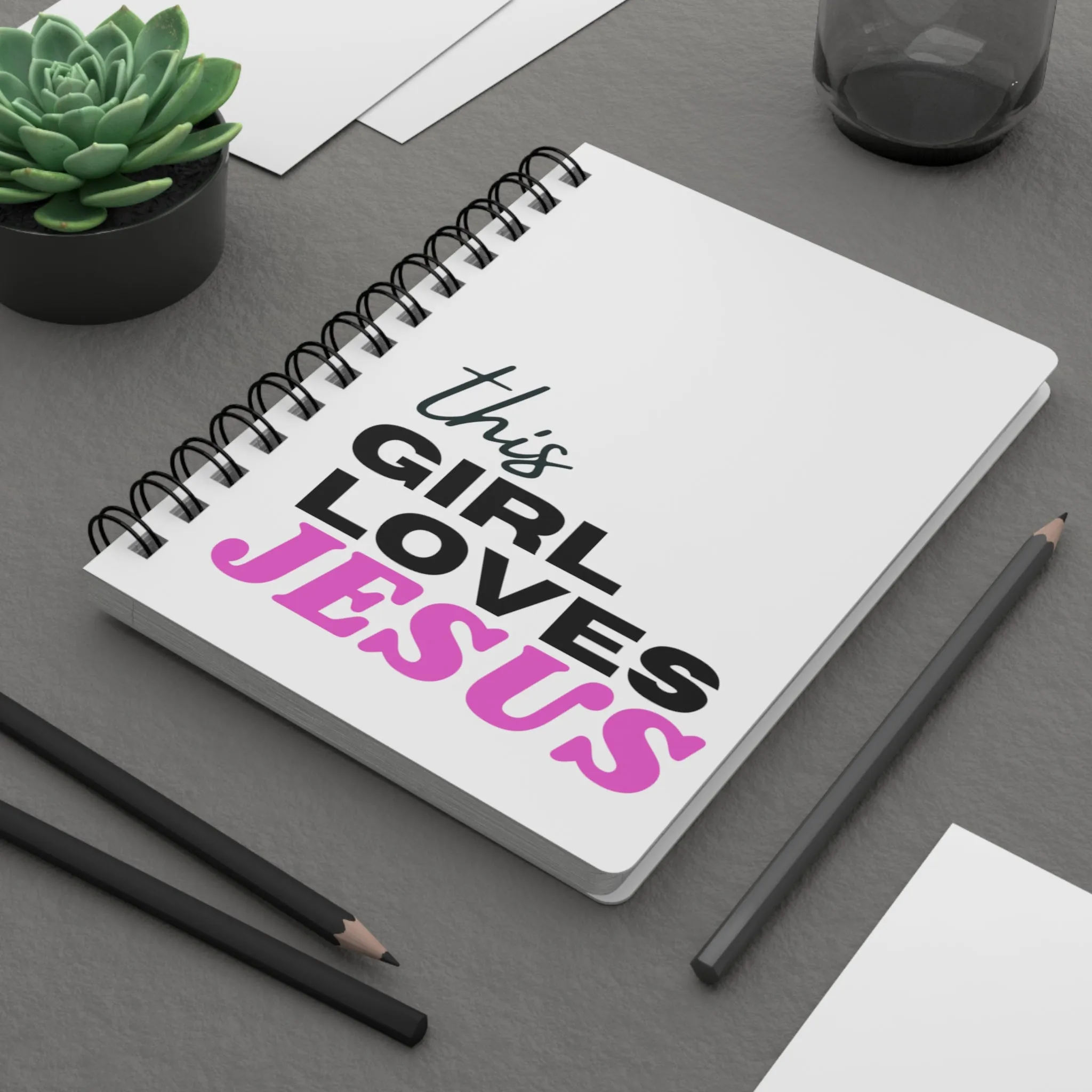 This Girl Loves Jesus White Spiral Bound Journal