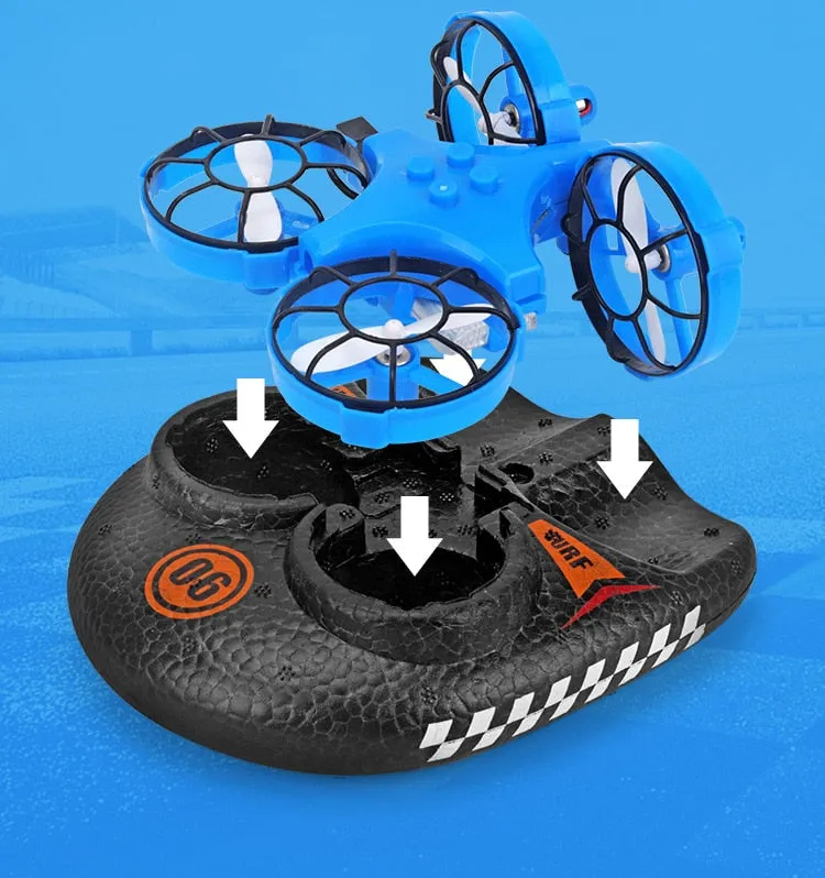 Three-In One Drone Hovercraft - Flight, Ground & Water