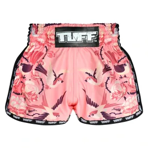 Tuff Kids Birds Roses Muay Thai Shorts Pink