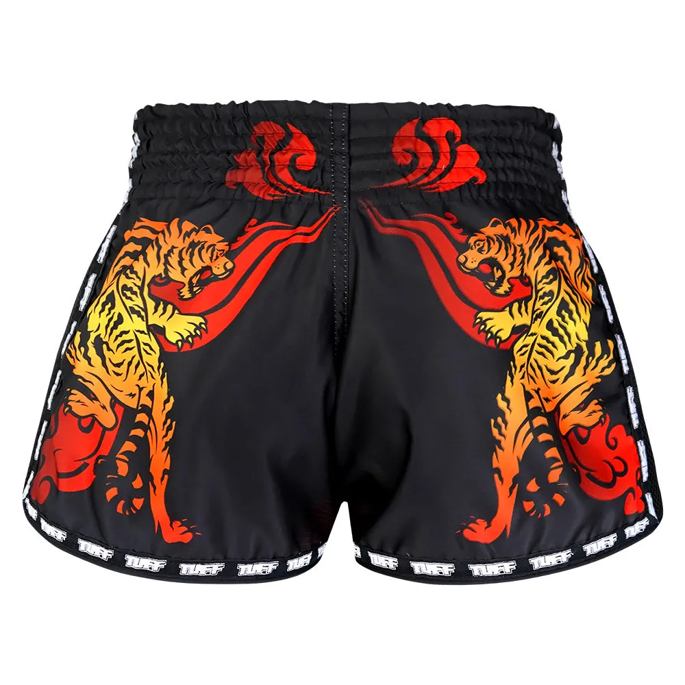 Tuff Kids Retro Style Shorts - Cruel Tiger Red