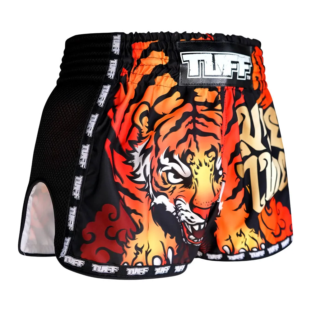 Tuff Kids Retro Style Shorts - Cruel Tiger Red