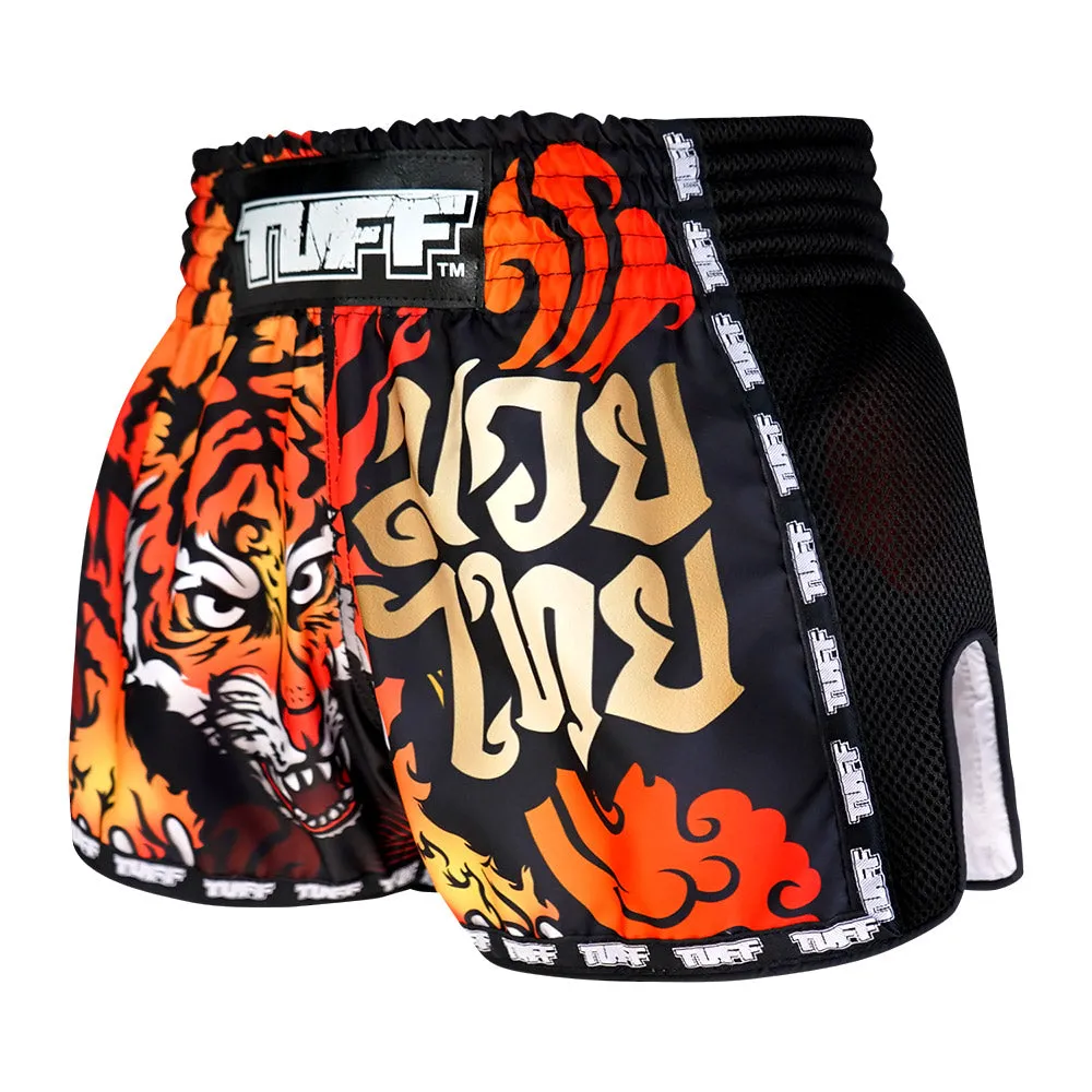 Tuff Kids Retro Style Shorts - Cruel Tiger Red