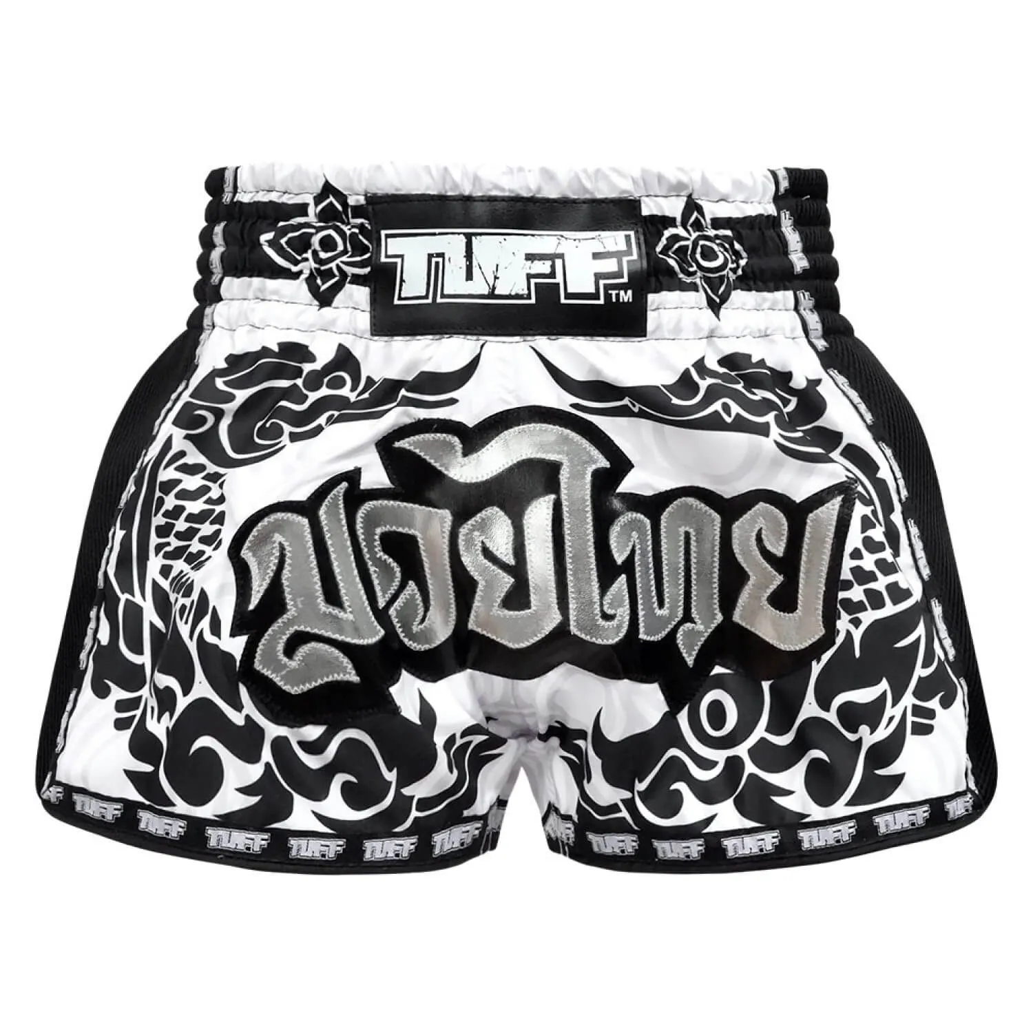 TUFF MSC108 Muay Thai Shorts Retro White The Great Hongsa