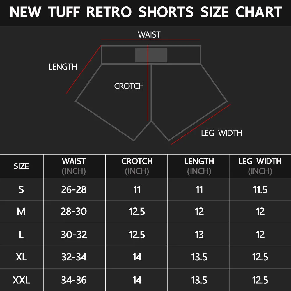 Tuff Retro Style Shorts - Red Chinese Dragon