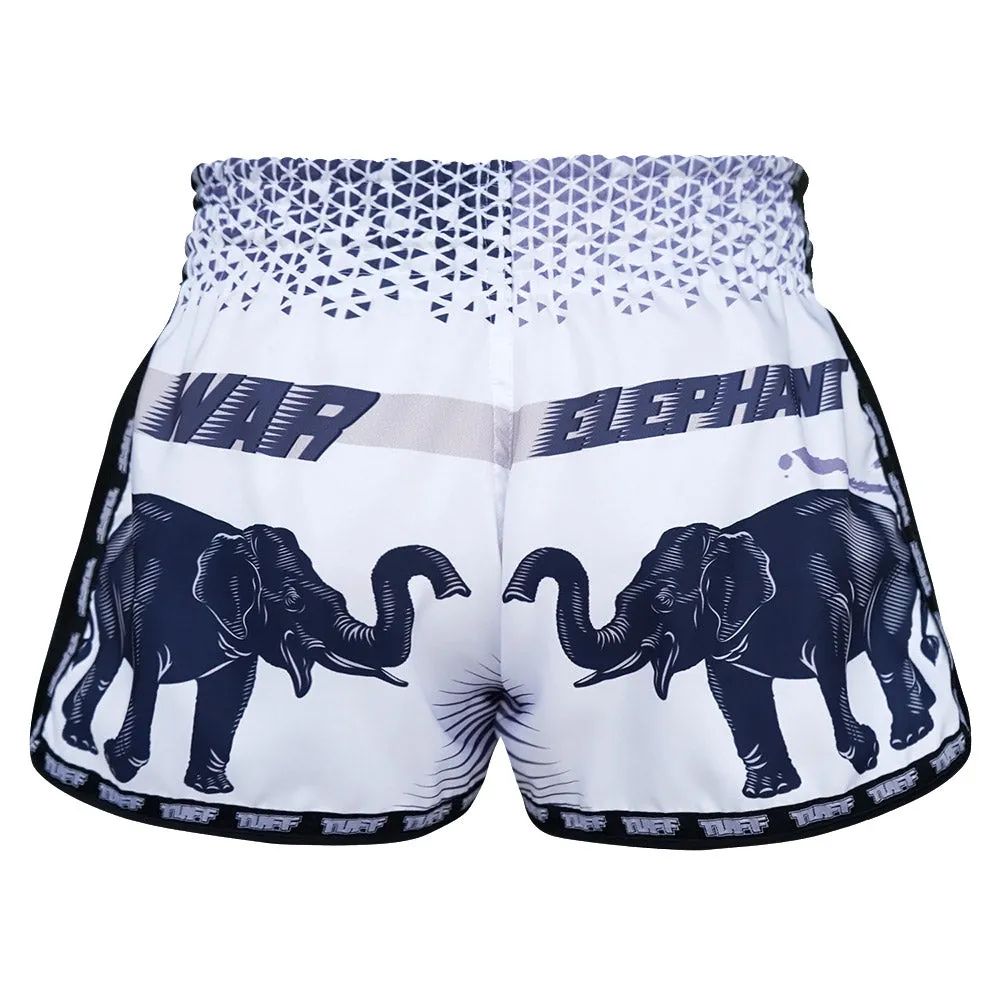 TUFF Retro Style Shorts - White War Elephant