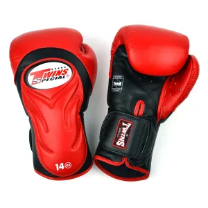 TWINS DELUXE SPARRING GLOVES-RED/BLACK