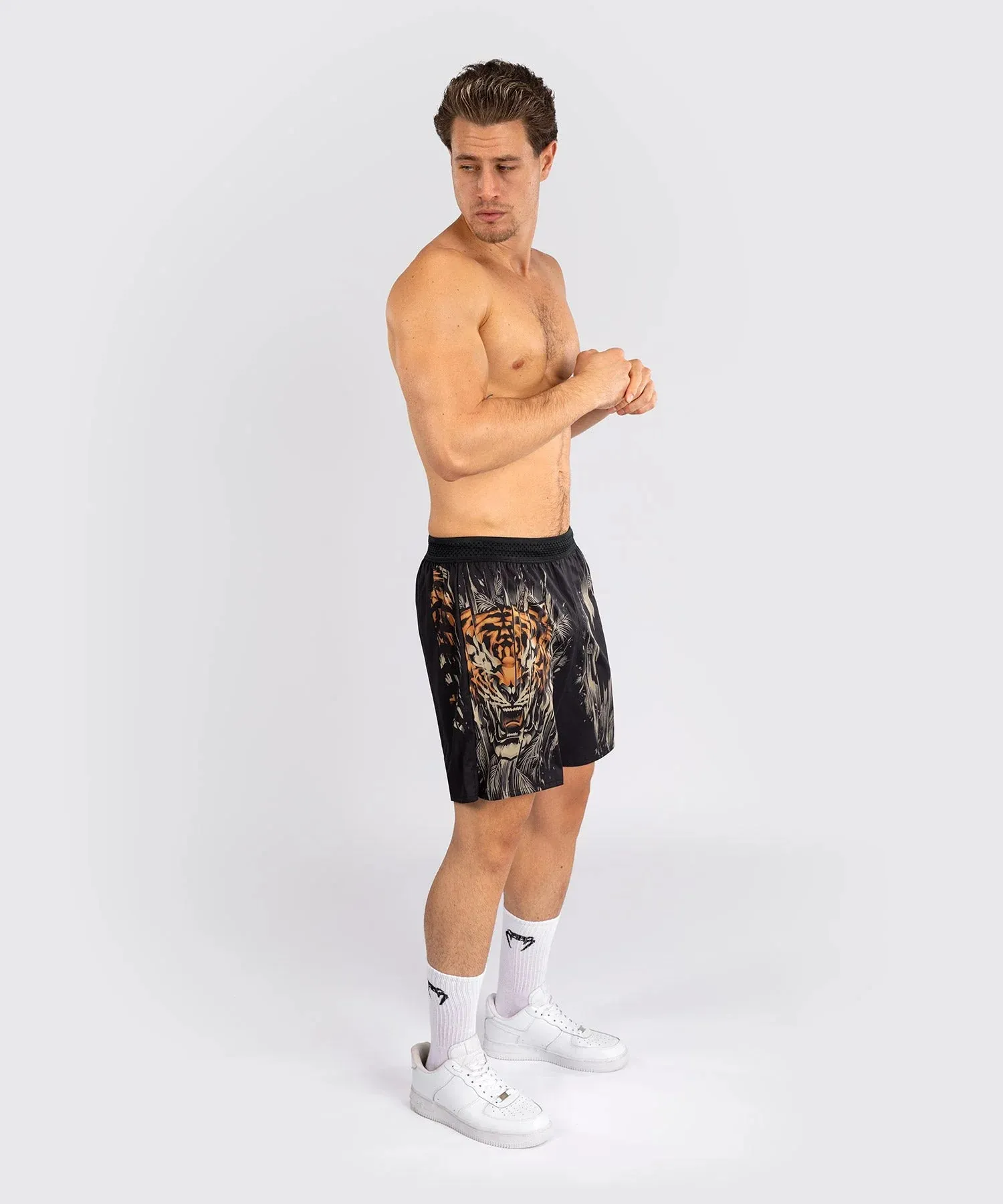 Venum Tiger Men's Training Shorts - Black/Neon Orange