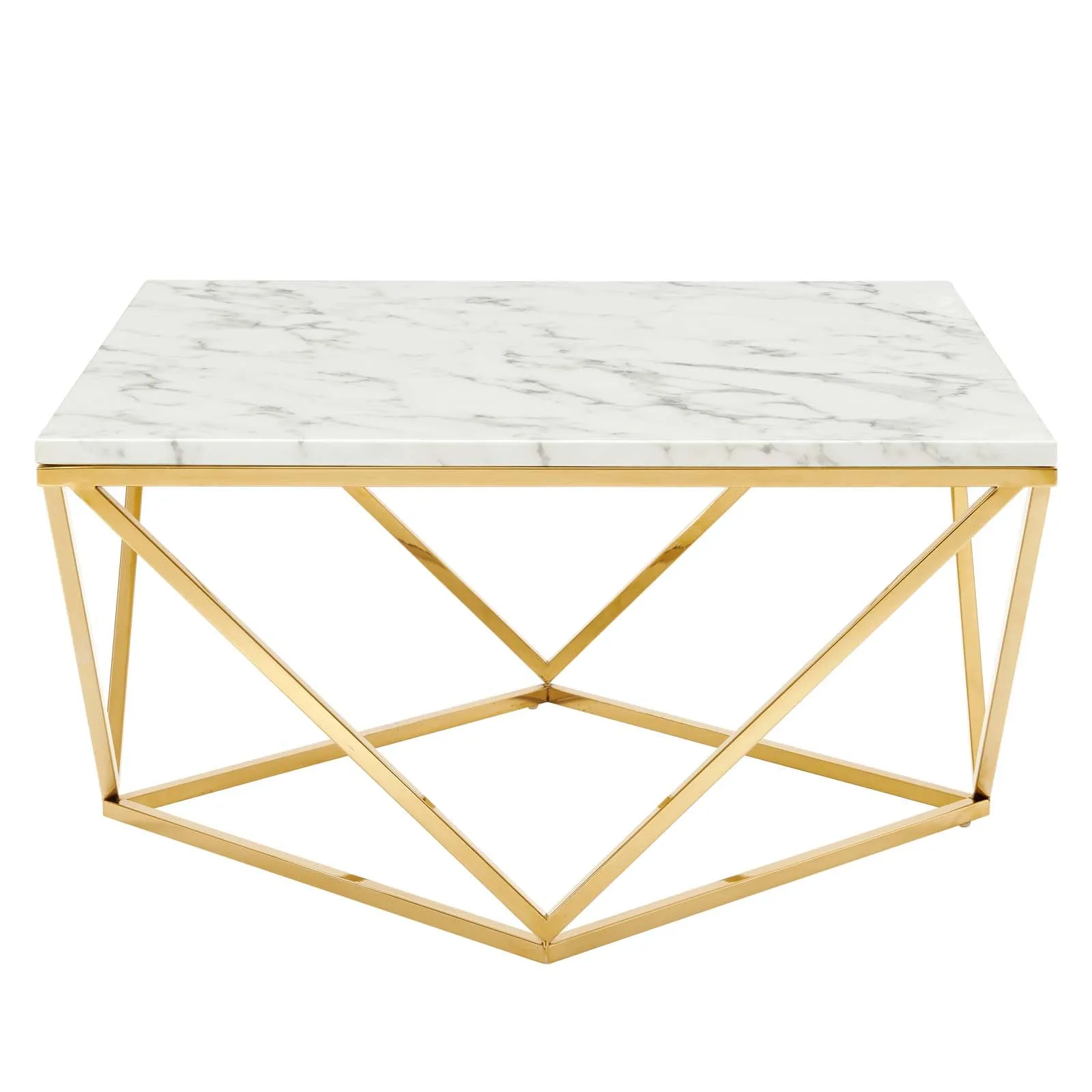 VERTEX GOLD METAL STAINLESS STEEL COFFEE TABLE