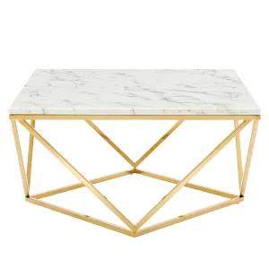 VERTEX GOLD METAL STAINLESS STEEL COFFEE TABLE