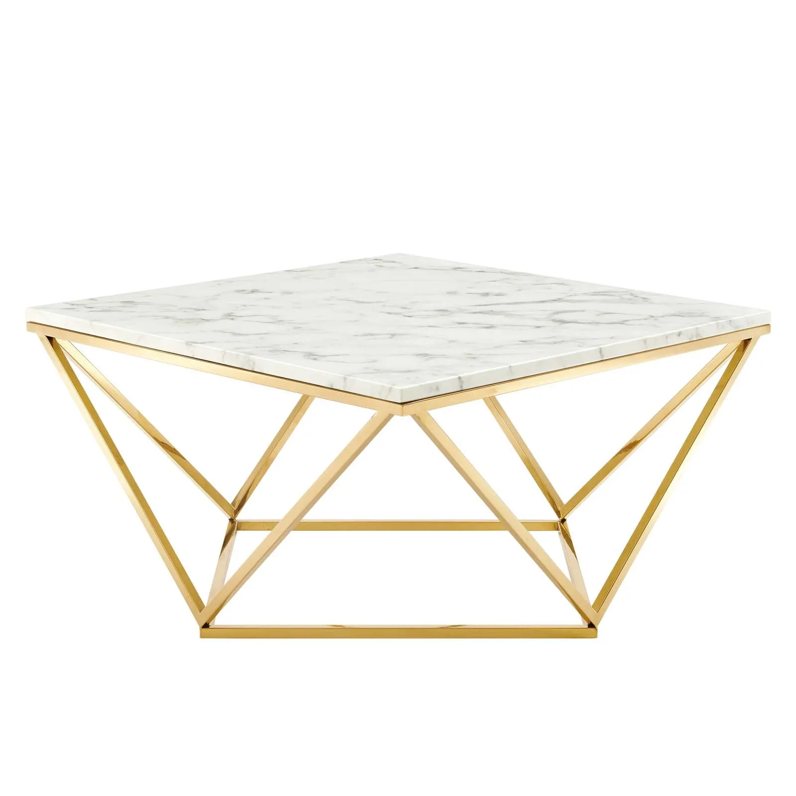 VERTEX GOLD METAL STAINLESS STEEL COFFEE TABLE