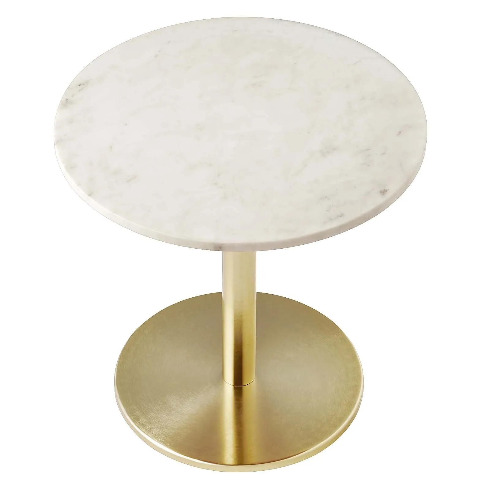 VIVA ROUND WHITE MARBLE SIDE TABLE