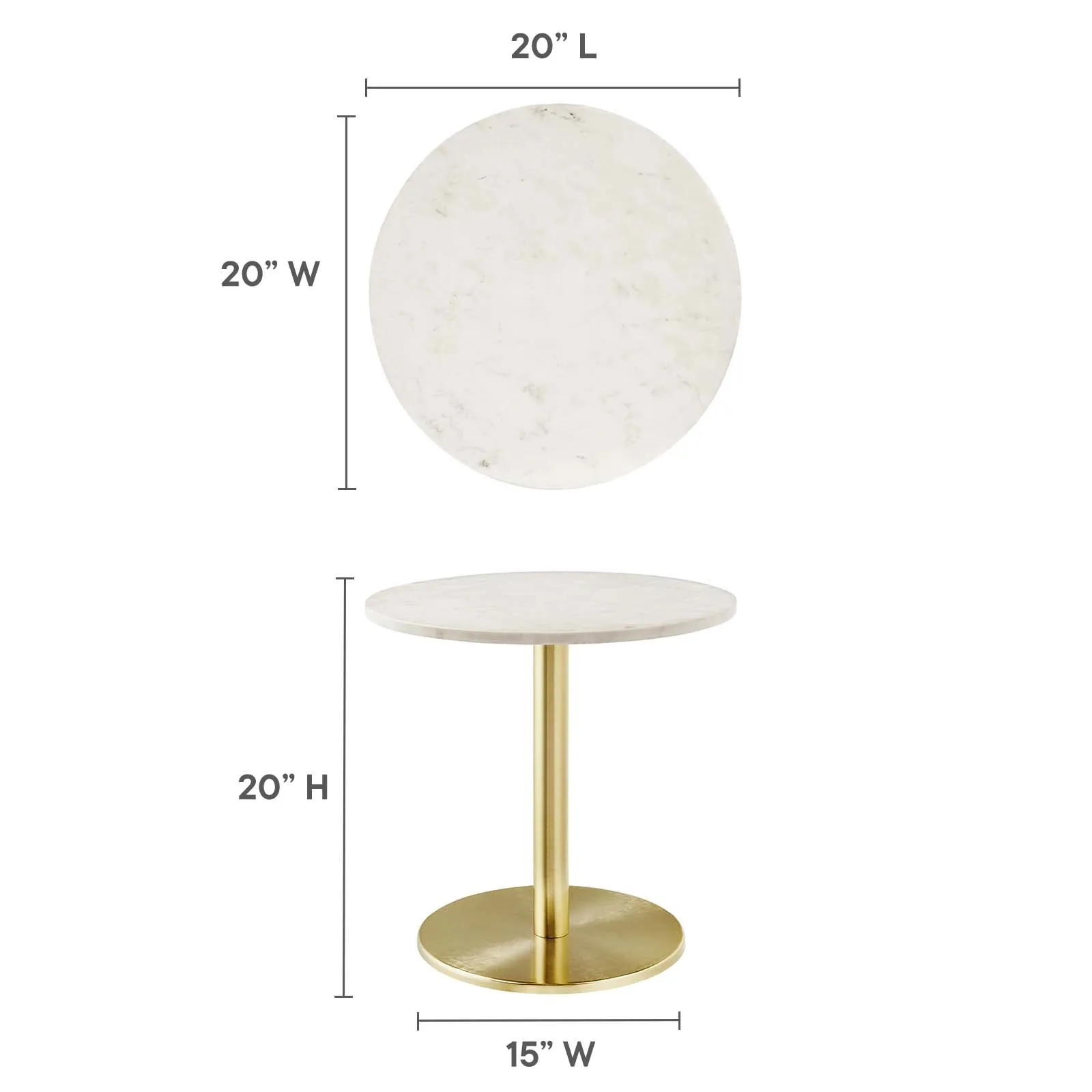 VIVA ROUND WHITE MARBLE SIDE TABLE
