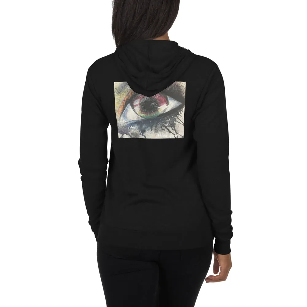 Watercolor Eye I Unisex zip hoodie