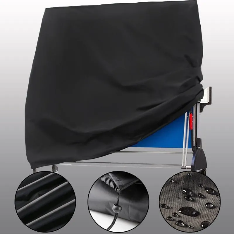 Waterproof Outdoor Table Tennis Cover - 165X70X185Cm - Black / Silver