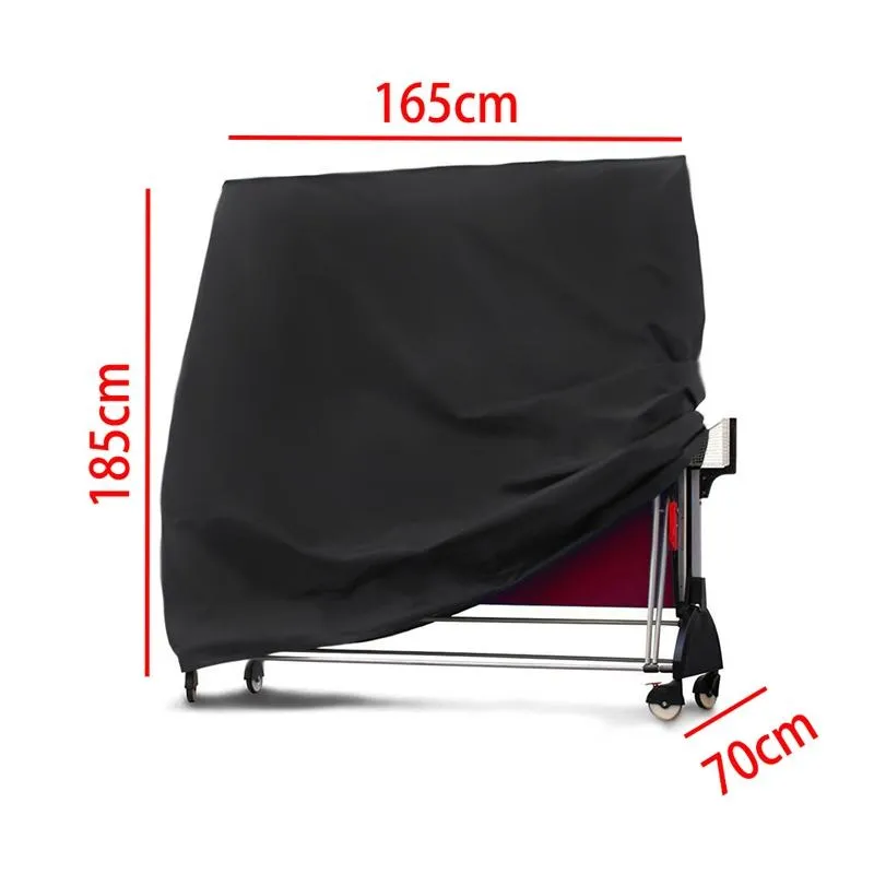 Waterproof Outdoor Table Tennis Cover - 165X70X185Cm - Black / Silver