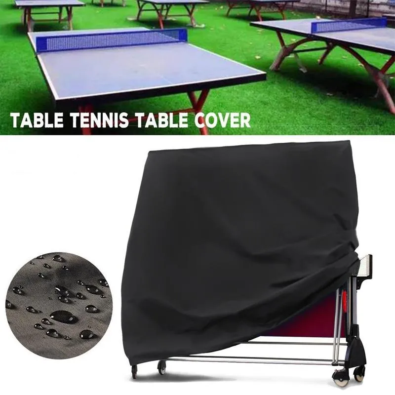 Waterproof Outdoor Table Tennis Cover - 165X70X185Cm - Black / Silver