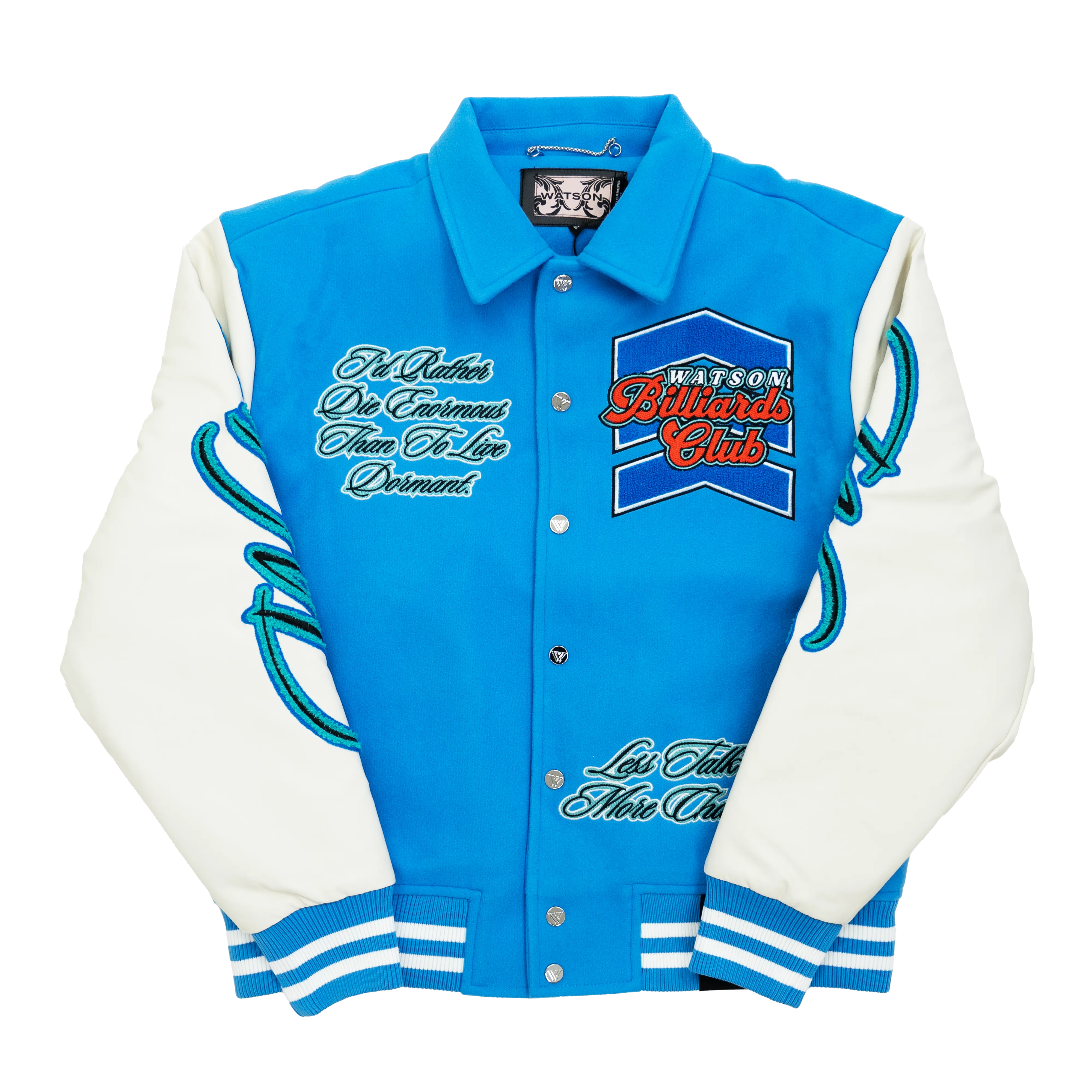 WATSON BILLIARDS CLUB VARSITY JACKET (ICE BLUE)