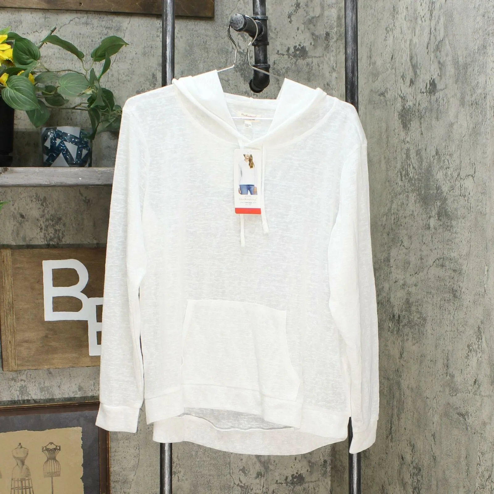 Weatherproof Vintage Women's Lightweight Slub Knit Hoodie T-Shirt