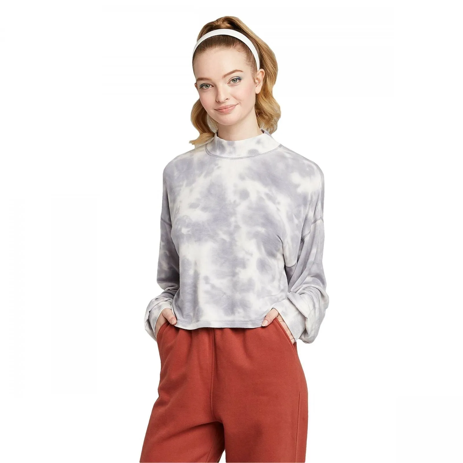 Wild Fable Women's Lightweight Mock Turtleneck Cropped Sweatshirt