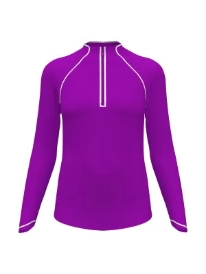Women's Solid Long Sleeve Tennis Shirt with Sun Protection
