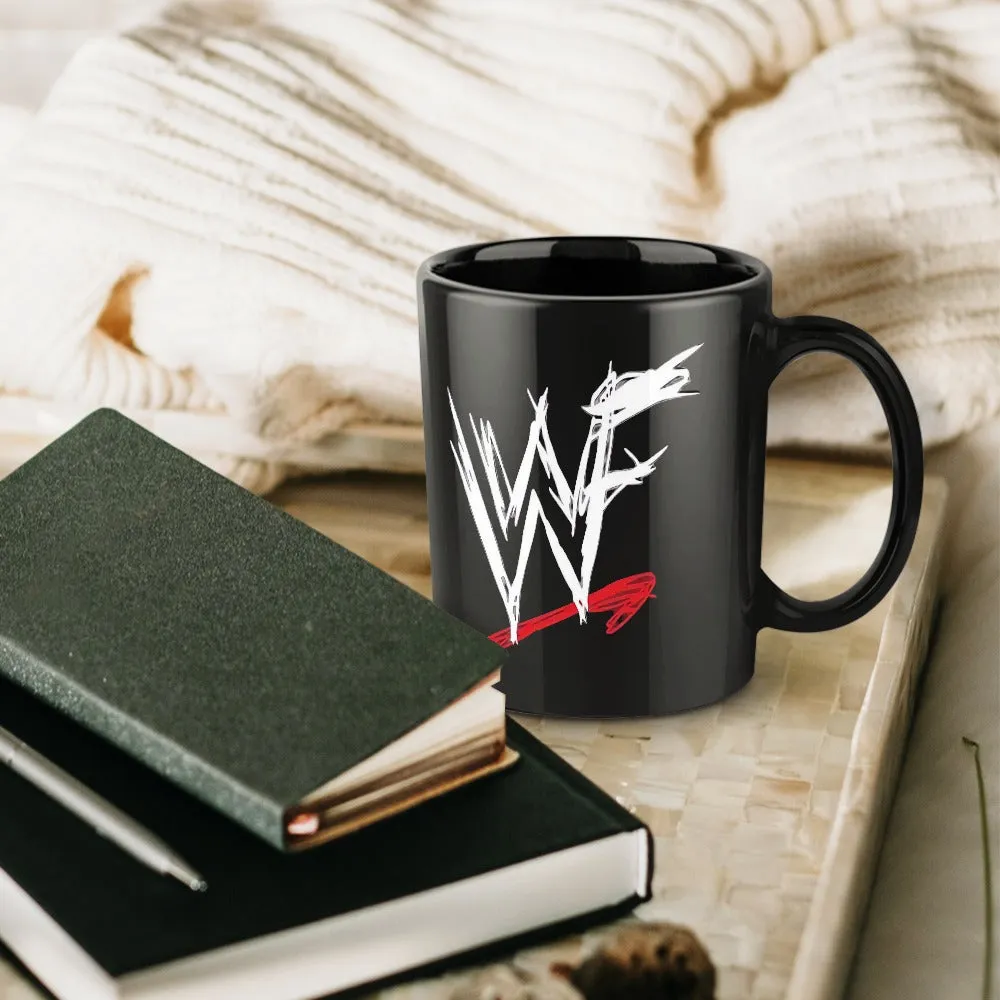 WWF World Wrestling Federation Classic Logo Black Mug