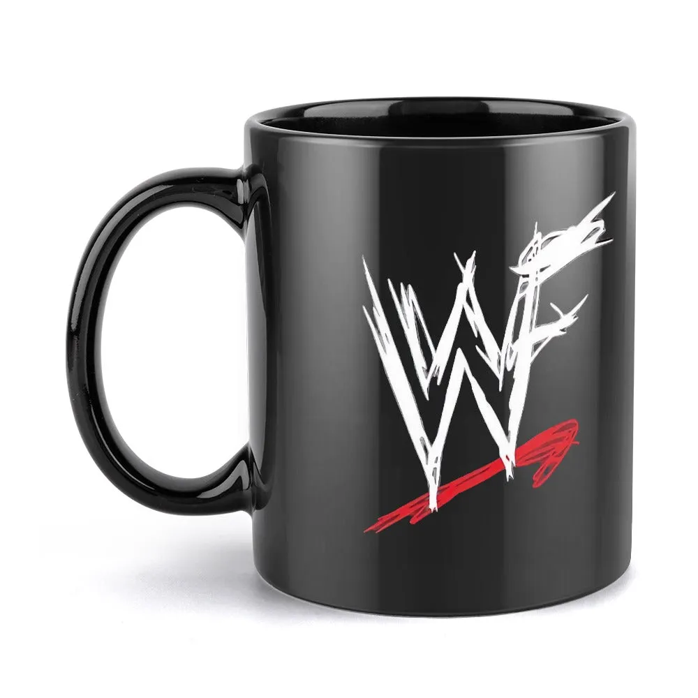 WWF World Wrestling Federation Classic Logo Black Mug