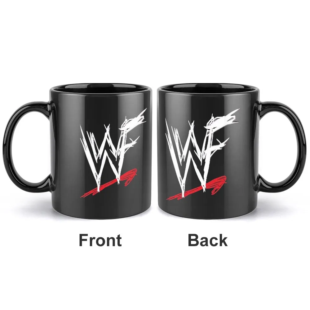 WWF World Wrestling Federation Classic Logo Black Mug