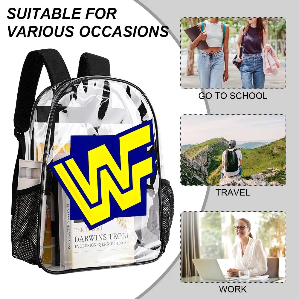 WWF World Wrestling Federation Logo 1994-1997 Transparent Backpack 17 Inch