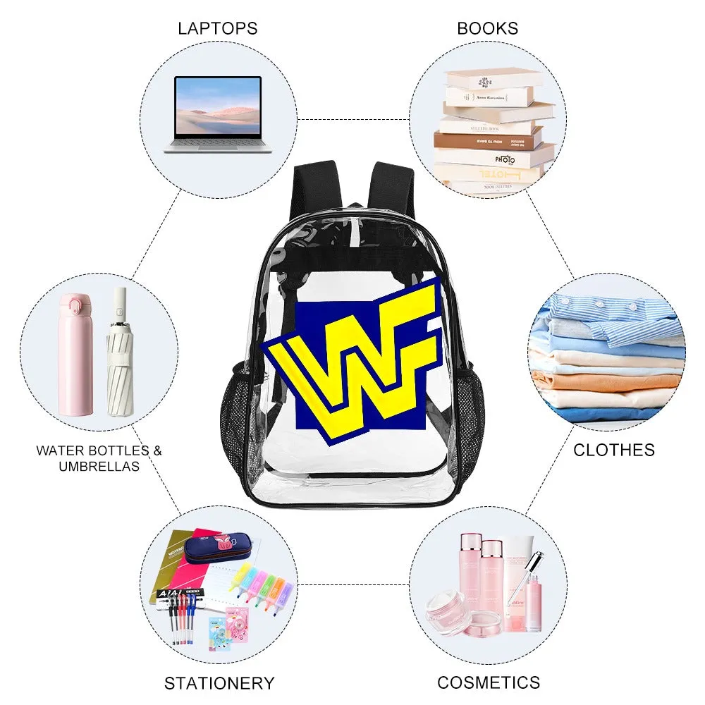 WWF World Wrestling Federation Logo 1994-1997 Transparent Backpack 17 Inch