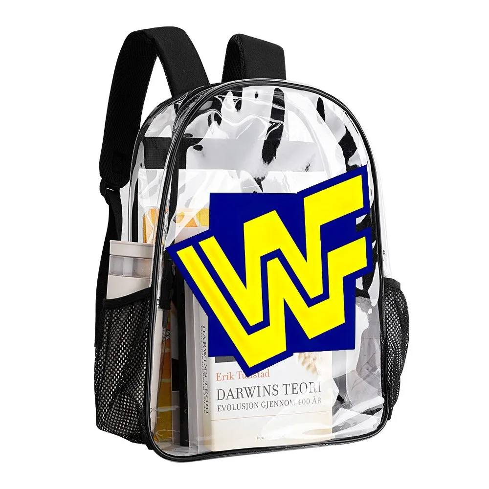 WWF World Wrestling Federation Logo 1994-1997 Transparent Backpack 17 Inch