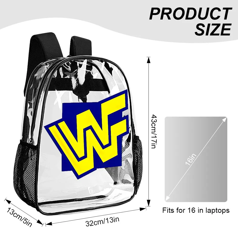 WWF World Wrestling Federation Logo 1994-1997 Transparent Backpack 17 Inch