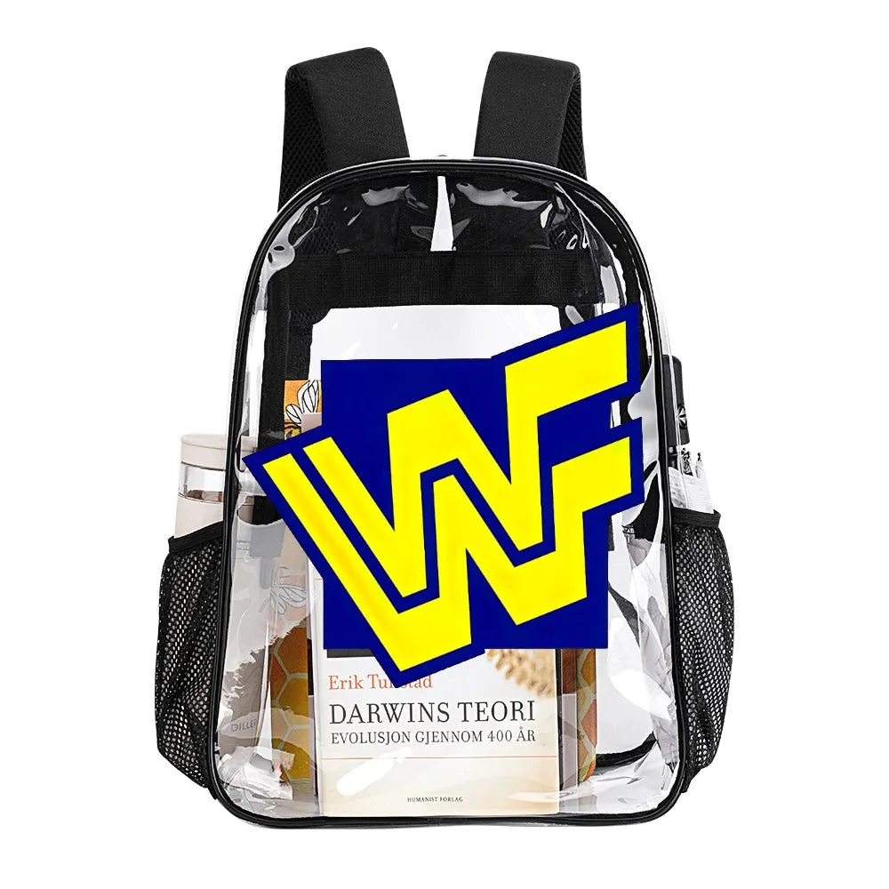 WWF World Wrestling Federation Logo 1994-1997 Transparent Backpack 17 Inch