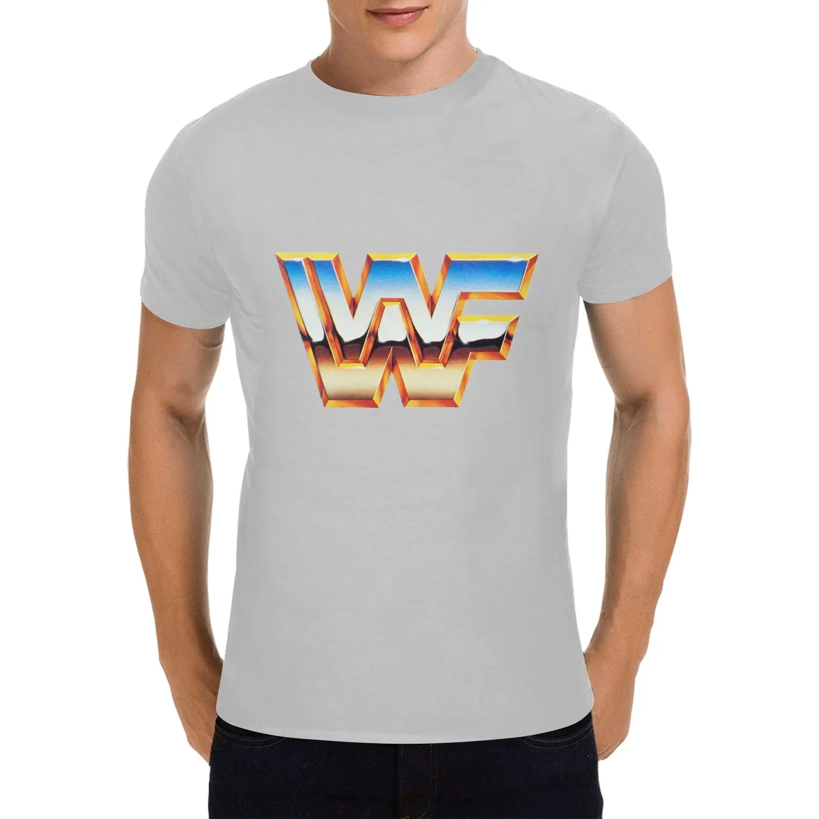 WWF World Wrestling Federation Logo Men's T-shirt 100% Cotton