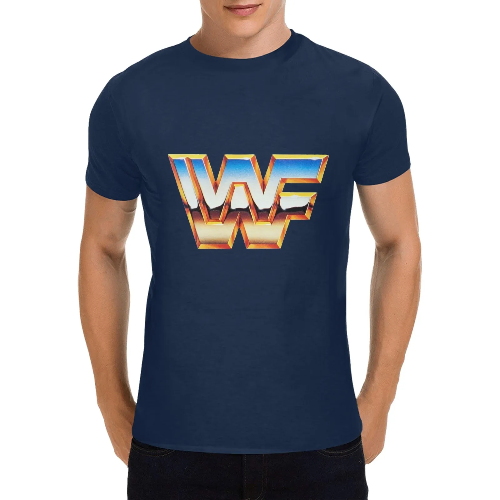 WWF World Wrestling Federation Logo Men's T-shirt 100% Cotton