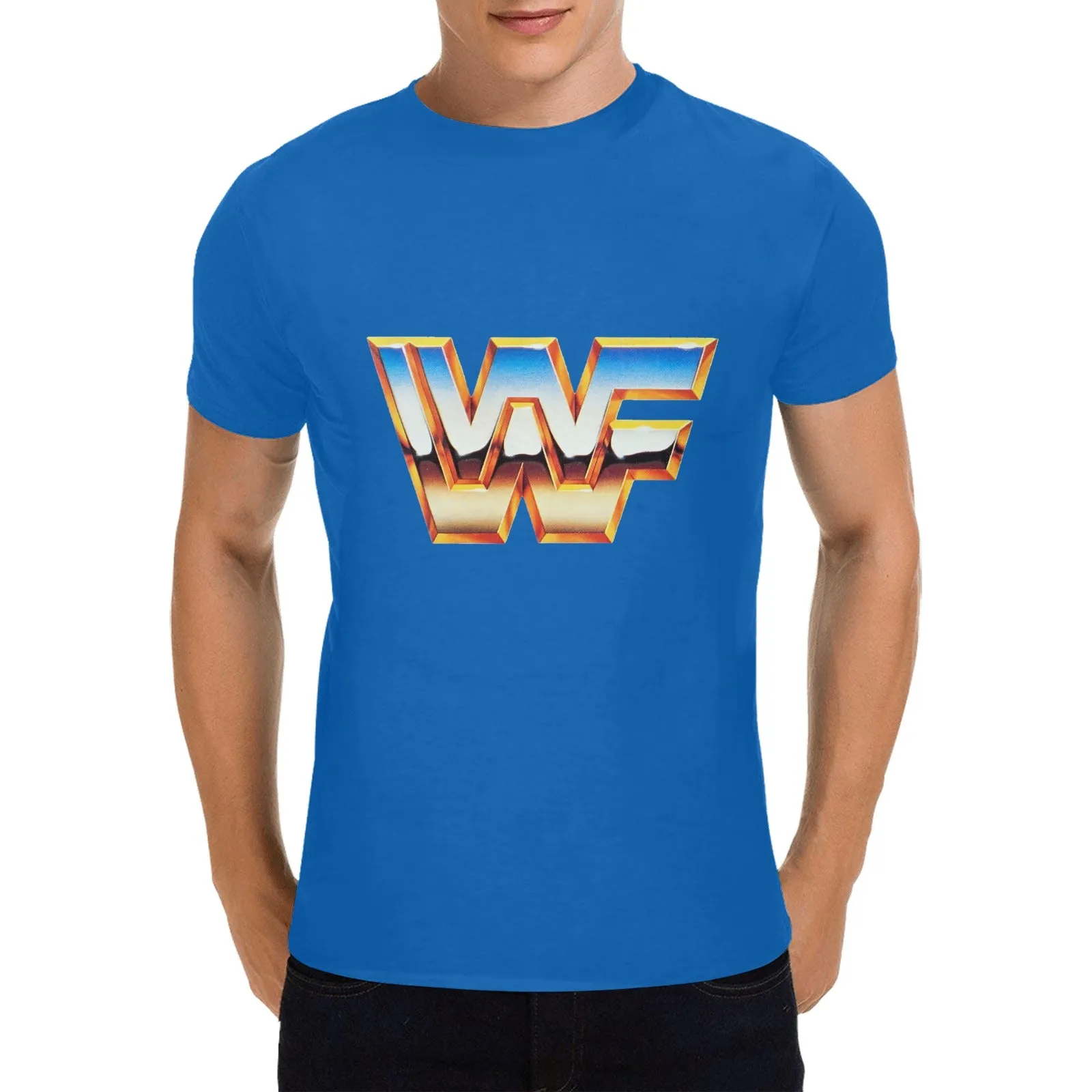 WWF World Wrestling Federation Logo Men's T-shirt 100% Cotton