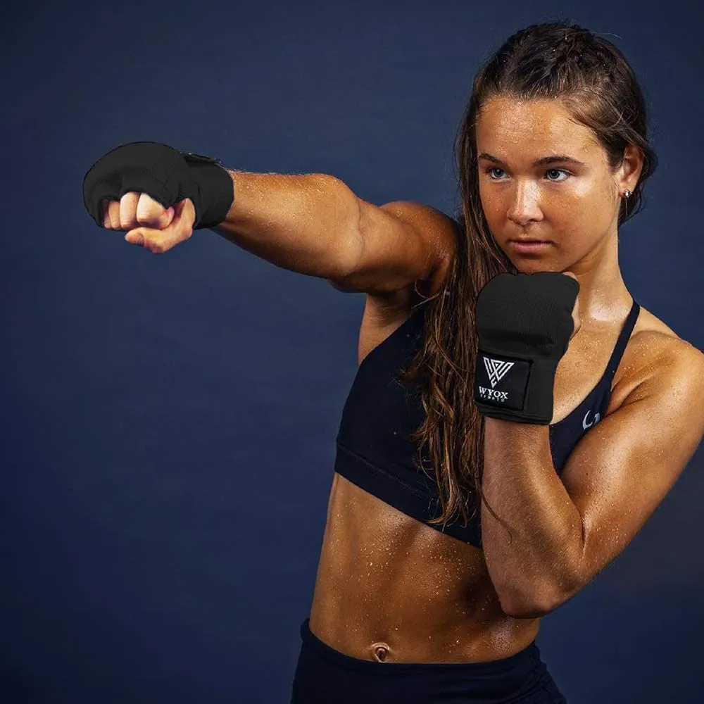 WYOX Boxing Hand Wraps Gel Knuckle Padded Inner Elastic Quick Wraps Fist Protection Boxing Gloves for Women Men